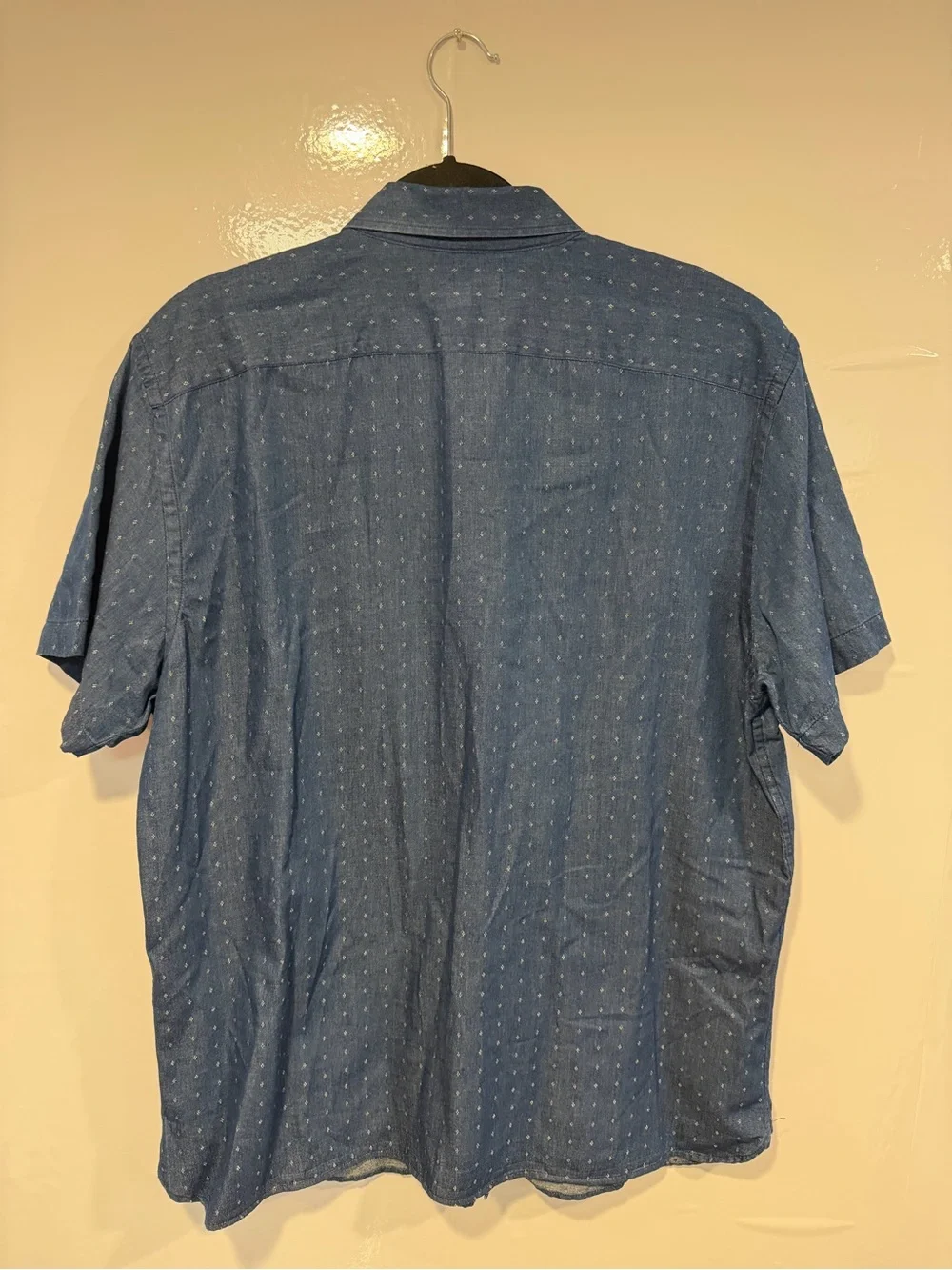 Banana Republic Short-Sleeve Blue Dot-Print Button Down Shirt